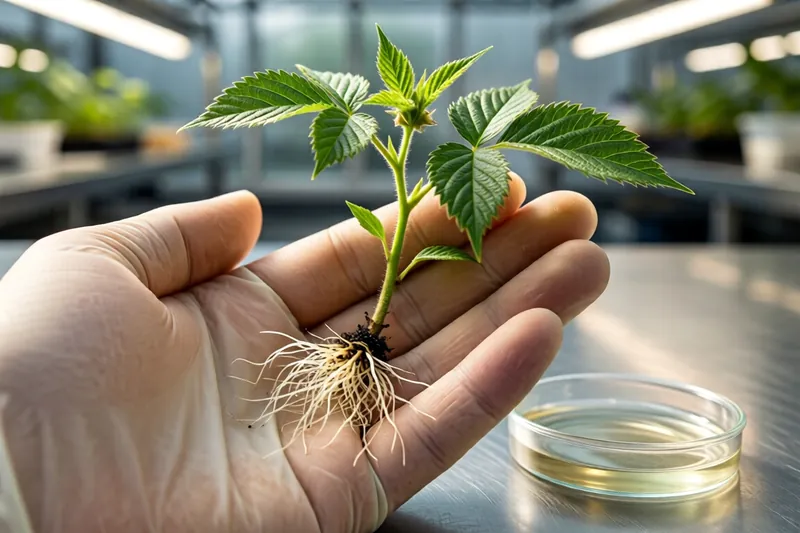 Ouachita Blackberry plantlet entwickeln Wurzeln